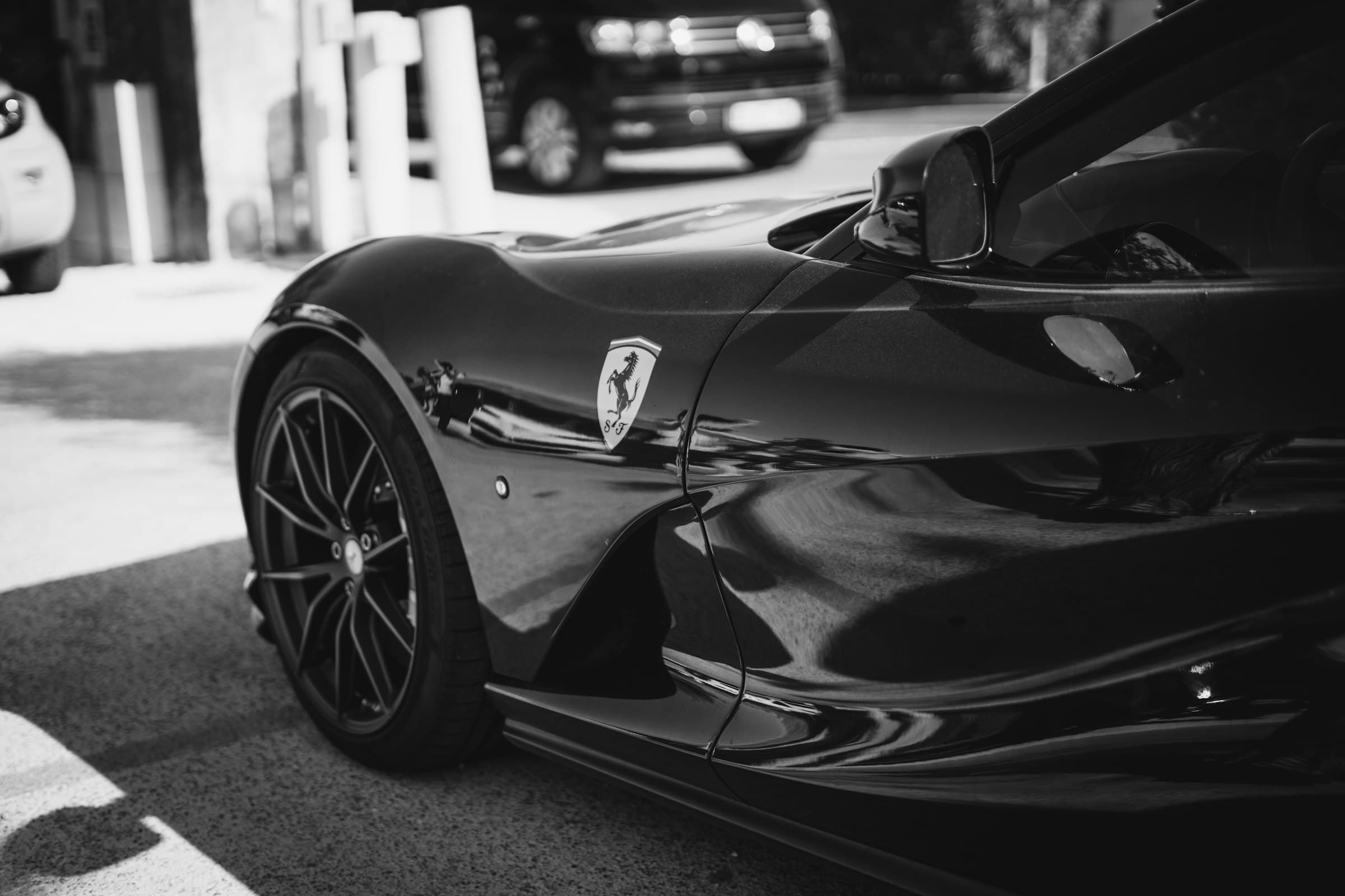 A Ferrari, shown as an example of the calibre of car sourced through the exclusive tier
